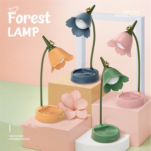 Lampe de bureau LED à fleurs, éclairage de chambre d'étudiant, lampe de lecture tactile, Protection des yeux, lampe multifonction, lampe de Table