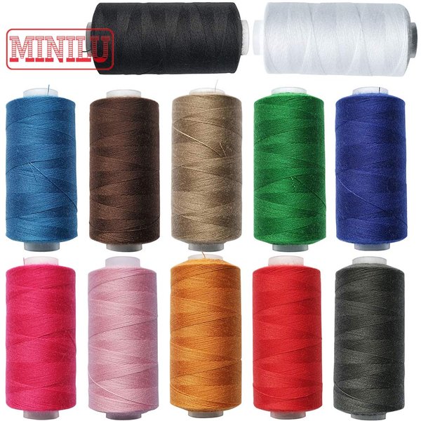 Jeu de fils pour Machine à coudre 500 m/rouleau 40S2, fils teints 100% Polyester, accessoires de couture à la main pour SINGER JUKI Brother Janome