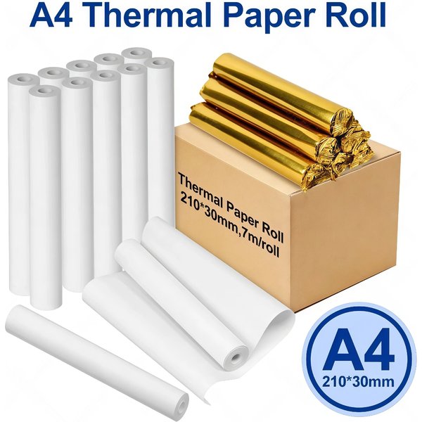 A4-Thermodruckpapier, tragbar, HD, 210 x 30 mm, für A4 Wireless Bluetooth A40, Büro, Unterricht, tragbares Druckerpapier, leicht zu transportieren
