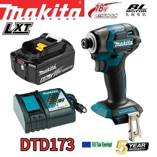 Makita DTD173 18V Akku-Schlagschrauber LXT BL Bürstenloser Motor Elektrobohrer Holz/Bolzen/T-Modus 180 N·M Wiederaufladbare Elektrowerkzeuge