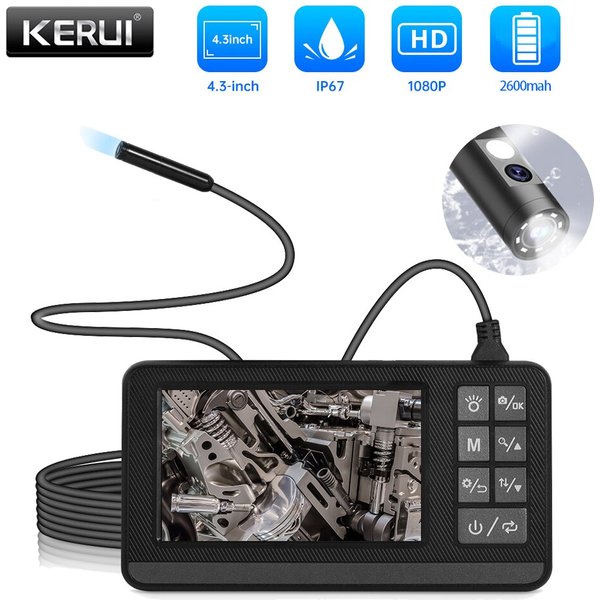 KERbiomtourts-Caméra d'inspection endoscopique industrielle avec écran, objectif IP67, étanche, 1080P, endoscope vidéo numérique pour la salle, déterminer