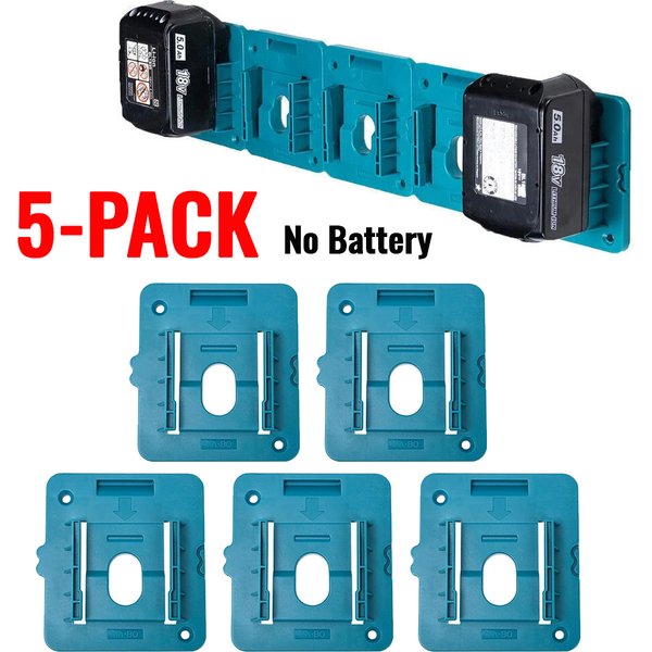 5 pièces support de batterie pour Makita 18V Li-ion batterie outils support de Machine support de stockage support mural pour BL1860 BL1850 (sans batterie)