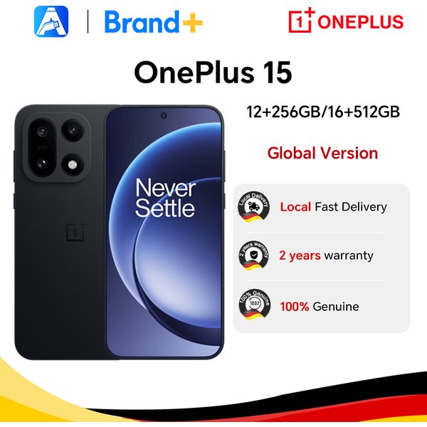 OnePlus 15 5G,Global Version Smartphone,12+256,16+512, Snapdragon 8 Elite Gen 5,165Hz Display,7300mAh,120W,eSIM,NFC,Black