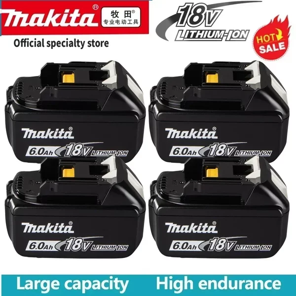 Makita Akku für Makita 18V 6,0Ah Elektrowerkzeug DDF487 DGA404 DTW700 DHP487 DTD173 BL1850 BL1860 Lithium-Ionen-Akku Ersatz
