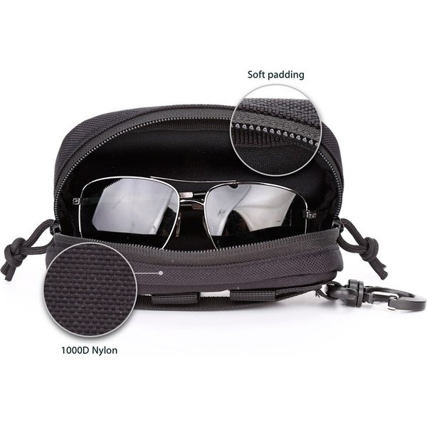 Outdoor Sunglasses Case Molle Durable Goggles Case Outdoor Sunglasses Storage Case Nylon Hard Glasses Case