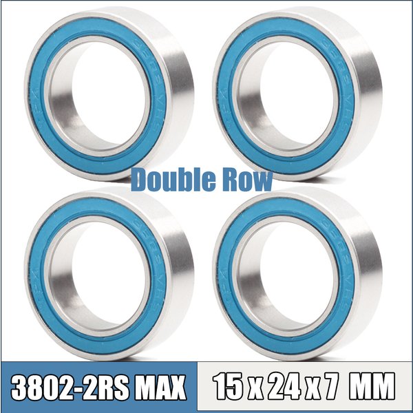 4Pcs 3802-2RS MAX Lager 15*24*7mm Doppel Reihe Voller Bälle Fahrrad Suspension Pivot Reparatur Teile 3802 2RS Kugellager