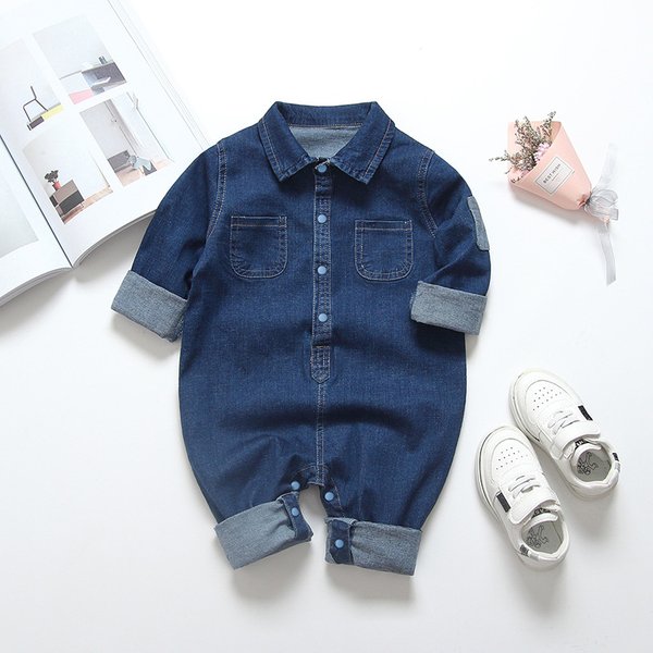 IENENS Baby Rompers Newborn Jumpsuits Clothes Denim One-pieces 0-18 Months Boy Girl Soft Suits Kids Clothes