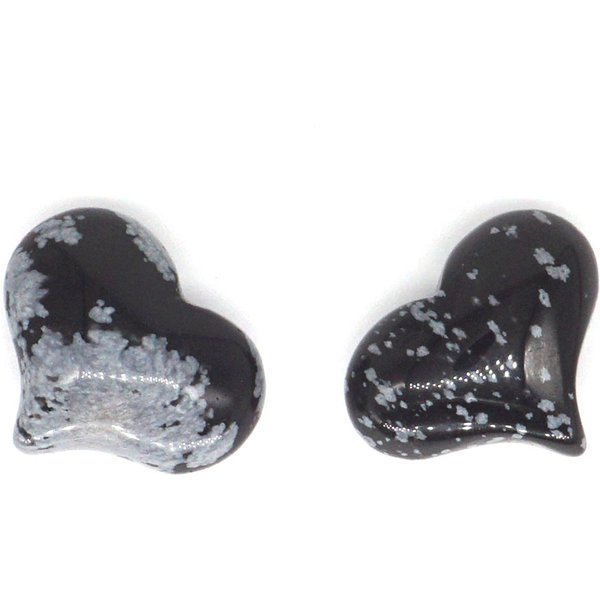 1" Heart Shape Natural Gems Snowflake Obsidian Crystal Energy Reiki Healing Home Decor Collection Carving Palm Stone Love Gift