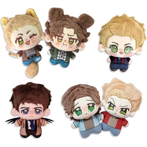 SPN Dean Sam Winchester Plüschpuppen Spielzeug für Kinder Supernatural Castiel Kawaii Gefüllte Baumwoll-Anhängerpuppen Taschen-Deko Fan-Geschenke