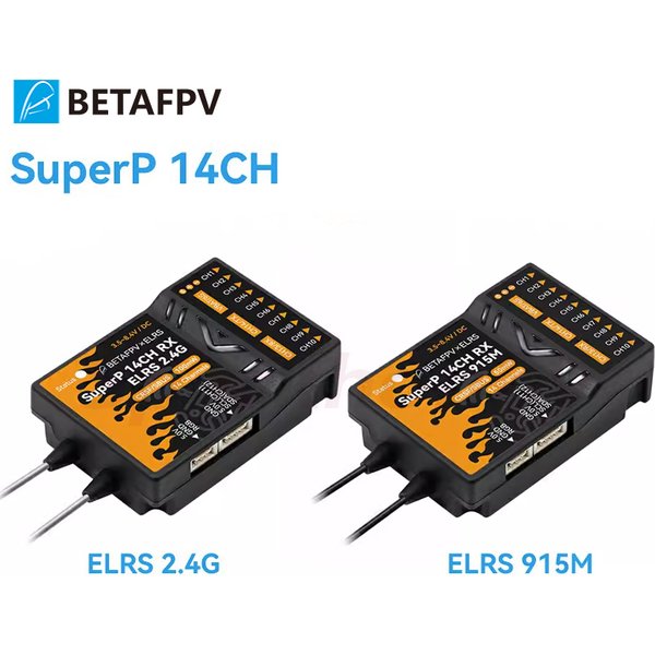 BETAFPV SuperP 14CH PWM récepteur de diversité ELRS 2.4 Ghz/915 MHz avec double antenne double réception pour avion RC voitures bateaux Drones