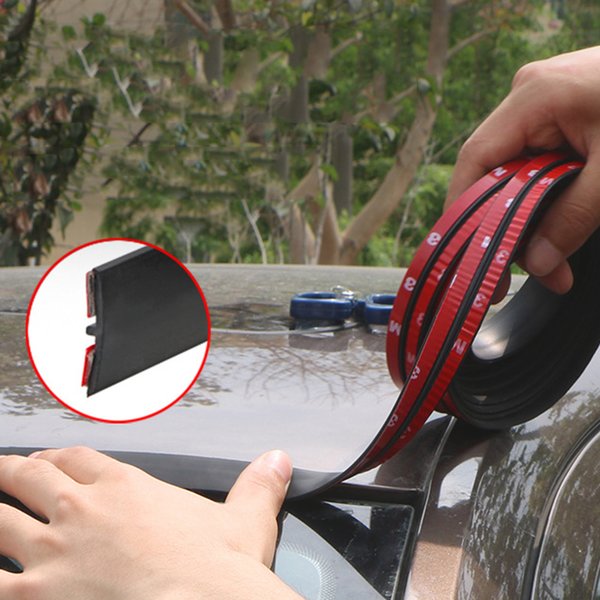 Bande d'étanchéité coupe-vent en caoutchouc en forme de T pour voiture, ruban de protection pour toit et pare-brise, joints automatiques, 2m