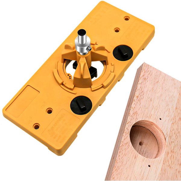 Gabarit de charnière dissimulé de 35MM, perceuse à trous alésants ou Kit de gabarit de charnière dissimulée de 35MM pour localisateur de trous en bois, Guide de perçage de gabarit de charnière