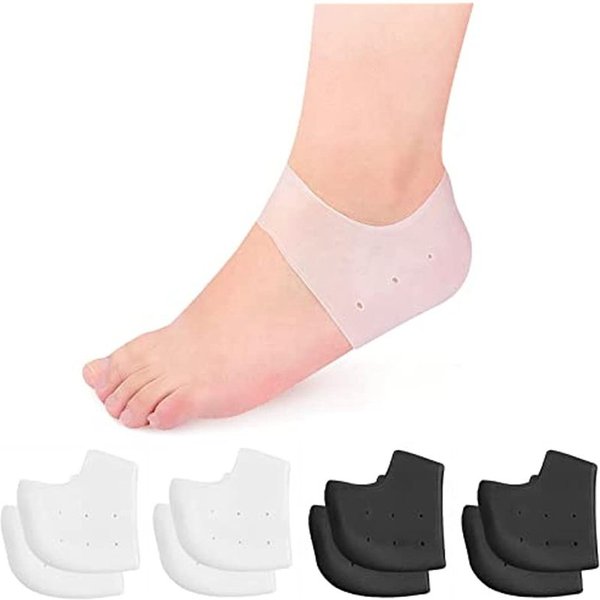 Gel Silicone Heel Protector Heel Cups Spurs Cracked Plantar Fasciitis Gel Heel Pads Sleeve Socks Feet Care Foot Care Insoles