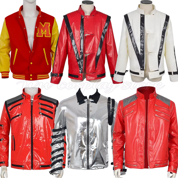 Costume de cosplay Michael Pop, veste rouge avec fermetures éclair et détails noirs, pour hommes, pour spectacle de Pâques, carnaval, mascarade