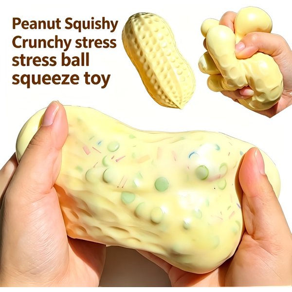 Peanut Squishy Crunchy Stress Ball Squeeze Toy Handmade Squeeze Ball Buttery-Soft Feel Fidget Toy ASMR Sensory Toys for Adults
