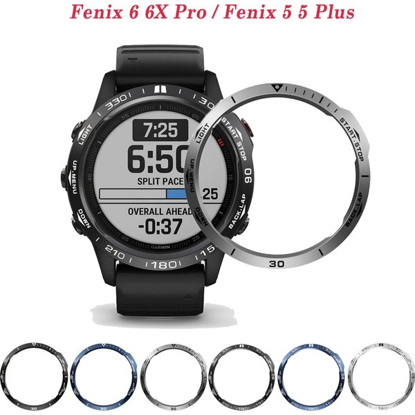 Anneau de Protection anti-rayures pour montre intelligente Garmin Fenix 5 5 Plus 6 6X Pro, boîtier de cadre, anneaux de couverture en acier inoxydable