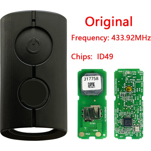 MK0018 Kopie 1 Taste Motorrad Smart Remote Key ID49Chip 433,92 Mhz FCC B2t-H6261-01 Für NVX NVX155 XMAX XMAX300 QBIX AEROX 2018