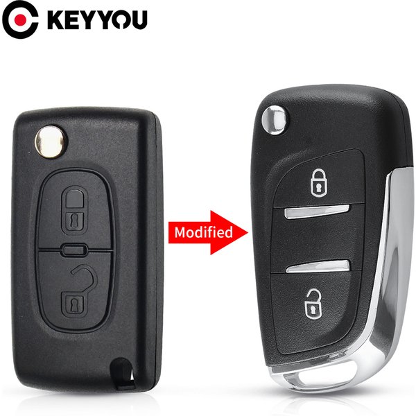 KEYYOU CE0523 CE0536 Modified Flip Key Shell 2/3 Buttons For Citroen C2 C4 C5 Berlingo Xsara Picasso Peugeot 306 407 807 Partner