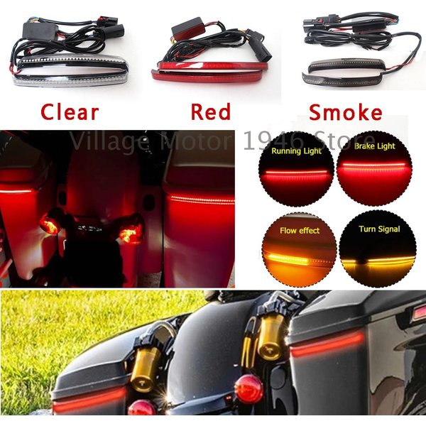 Feux de signalisation LED pour sacoches de moto, clignotants dynamiques, éclairage d'accentuation pour Harley Davidson Touring Road King Street Glide CVO 2014-2023