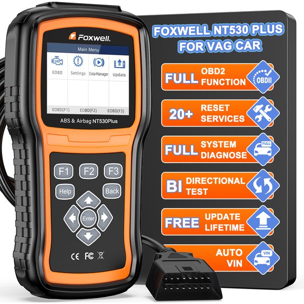 Foxwell NT530 Plus WiFi OBD2 Scanner für Alle Systemdiagnosen bei BMW, Nissan, Ford, Ölrückstellung, ABS-Entlüftung, Code-Lesegerät, Aktiver Test, EPB
