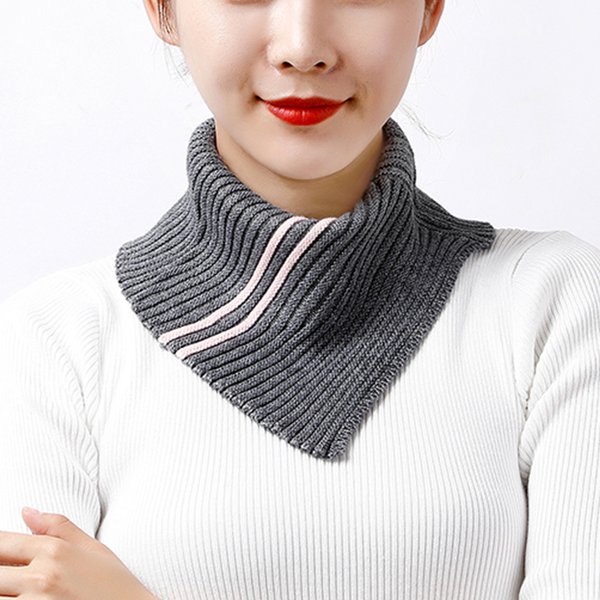Kaschmir Gestrickte Dreieck Ring Schal Frauen Herbst Winter Wolle Hals Wärmer Korea Mode Halstuch Streifen Weiche Gefälschte Kragen