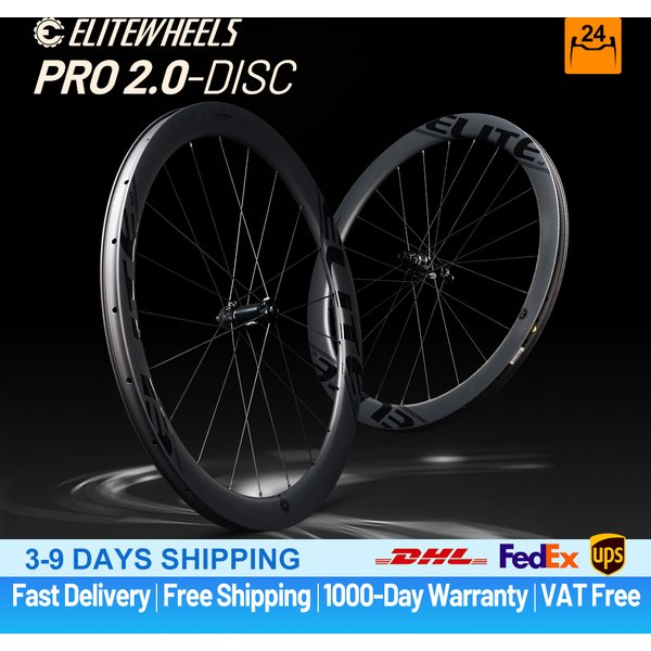 ELITEWHEELS PRO 2.0 Scheibenbremse Center Lock 36T Ratchet 700C Rennrad Carbon-Laufradsatz 40/50/65mm Profiltiefe Clincher/Tubeless