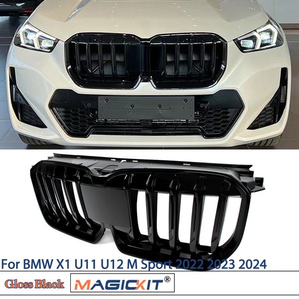 Magickit Front stoßstange Grill Mesh für BMW X1 U11 U12 M Sport 2014-2018 Single Line Style Front stoßstange Grill Mesh Nieren gitter