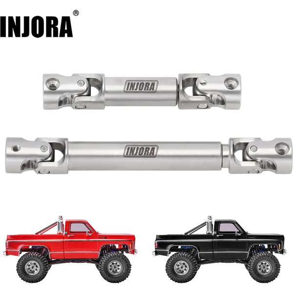 INJORA Edelstahl-Mittelantriebswellen für 1/18 RC Crawler TRX4M High Trail K10 F150 (4M-72)