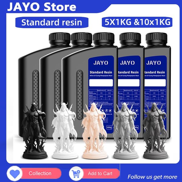 JAYO 5 kg und 10 kg 3D-Drucker, Standardharz, 405 nm, UV-Harz für LCD-3D-Drucker, Material zum Drucken, einfach zu drucken, gute Präzision