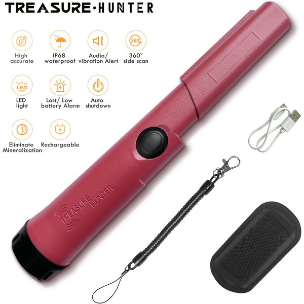 Treasure Hunter – détecteur de métaux portatif, pointeur, sonde, détecteur d'or, repérage, étanche, sensibilité réglable