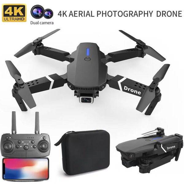 Professionelle Drohne E88 4K Weitwinkel-HD-Kamera WiFi FPV Höhenhaltung Faltbarer RC Quadrocopter Helikopter Kamerafreies Kinderspielzeug