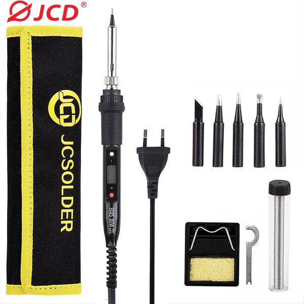 JCD 80W Electric Soldering Iron Kit Adjustable Temperature LCD Digital Display 220V/110V Soldering Iron Tips Welding Tools 908S
