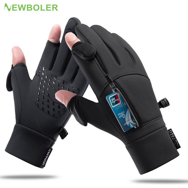 Gants de pêche d'hiver 2 doigts Flip gants d'hiver imperméables coupe-vent photographie hommes femmes Protection chaude gants de pêche au poisson