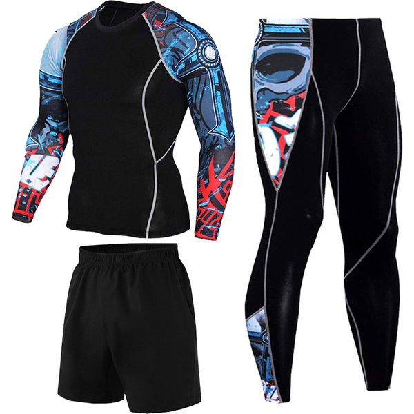 Compression Sportswear Suits Fitness Gym Tights Training Clothes Workout Jogging Sports Set Running Rashguard Tracksuit For Men