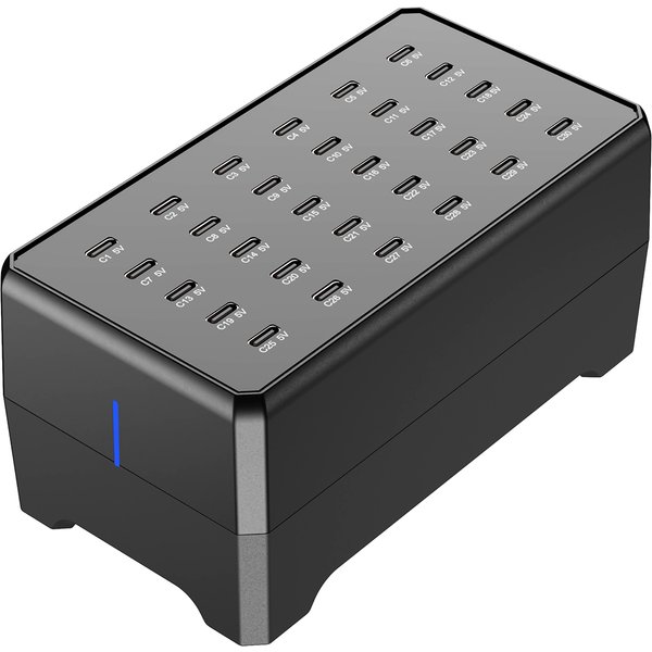 100W 30-Port Type-C Multi-Device Desktop Charger: Rapid & Efficient Charging Hub for Phones and Tablets