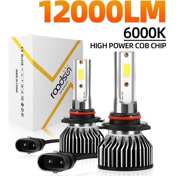 Roadsun Mini Size H4 H11 H7 LED Car Headlight Bulb 12000LM 6000K H1 H13 9005 HB3 9006 HB4 Headlamp Conversion Kits No Dark Spots