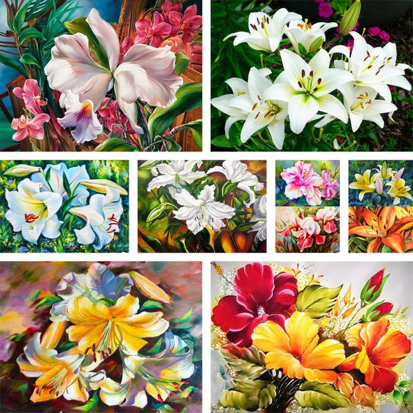 Blumen Lilie gedruckt 11ct Kreuz stich komplette Kit Stickerei dmc Fäden Handarbeit Nähen Hobby handgemachte Geschenk Magie Aktionen