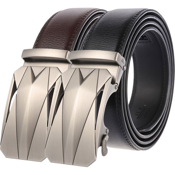 Ceinture longue en métal argenté pour hommes, taille 180 170 160 150 140 130cm, grande taille, boucle automatique, pour pantalons d'affaires et jeans