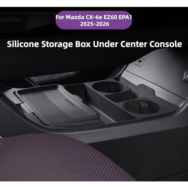 Für Mazda CX-6e EZ60 EPA1 2026 Silikon Mittelkonsole Armlehnen-Aufbewahrungsbox Organizer-Ablage Kratzfester Innenraum-Teiler-Einsatz