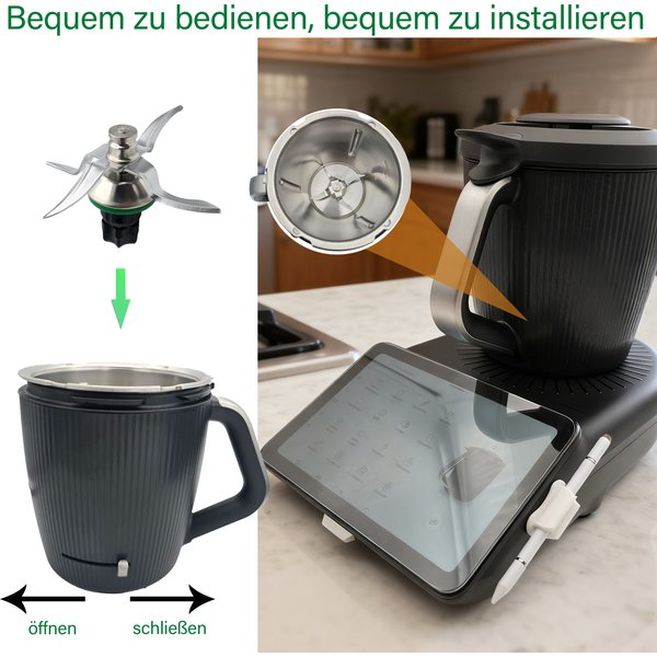 Wymienna łopatka mieszająca do Thermomix TM5 TM6 TM7, zestaw łopatek ze stali nierdzewnej z pierścieniem uszczelniającym
