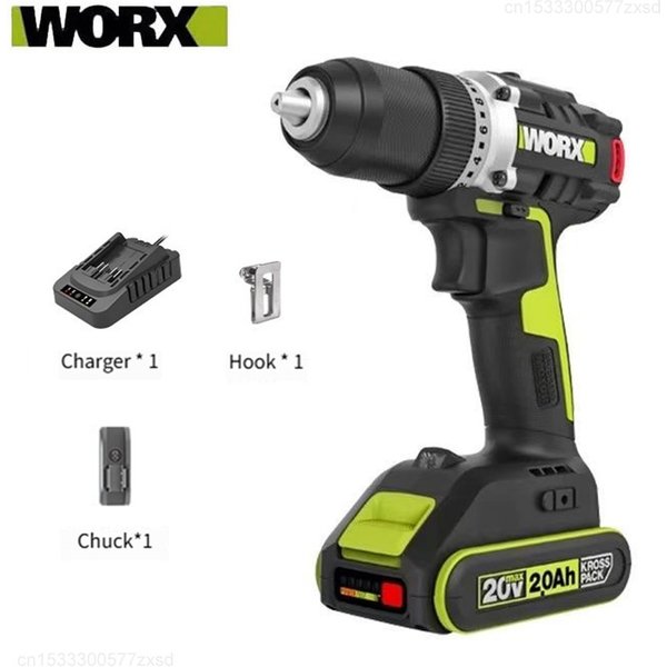WORX 13mm Elektrischer Bohrschrauber Bürstenloser Schlagschrauber WU182X Zweistufige Drehzahl Einstellbares Drehmoment Kabelloses Elektrowerkzeug mit 20V Akku