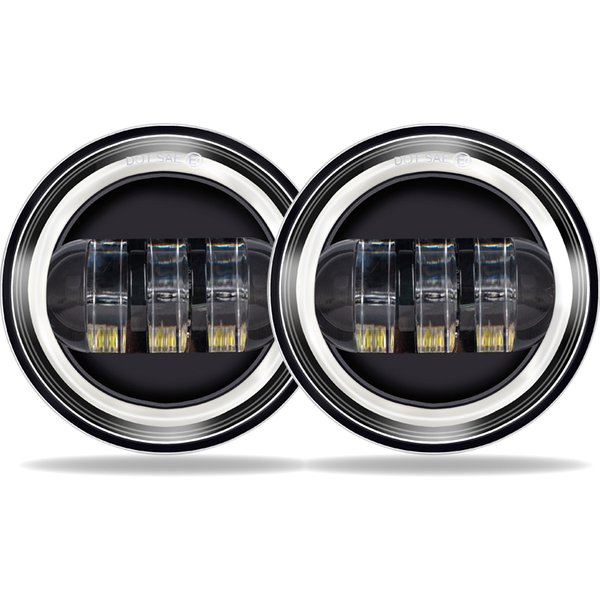Motorcycle 2pcs 4.5 inch Led Fog Light DRL Led Fog Halo Ring 30W Round Waterproof 4 1/2 Auxiliary Passing Lamp