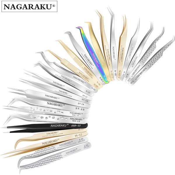 NAGARAKU Wimpernverlängerungspinzette Make-up Edelstahl Wimpern 3D präziser Clip