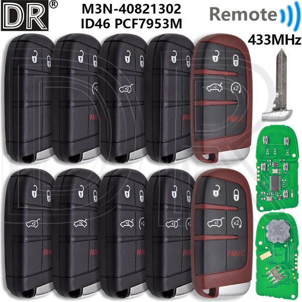 Toller ID46 PCF7945/53A 433 MHz Proximity-Auto-Fernbedienungsschlüssel für Jeep Grand Cherokee Chrysler Dodge Journey Challenge RAM SRT Hellcat