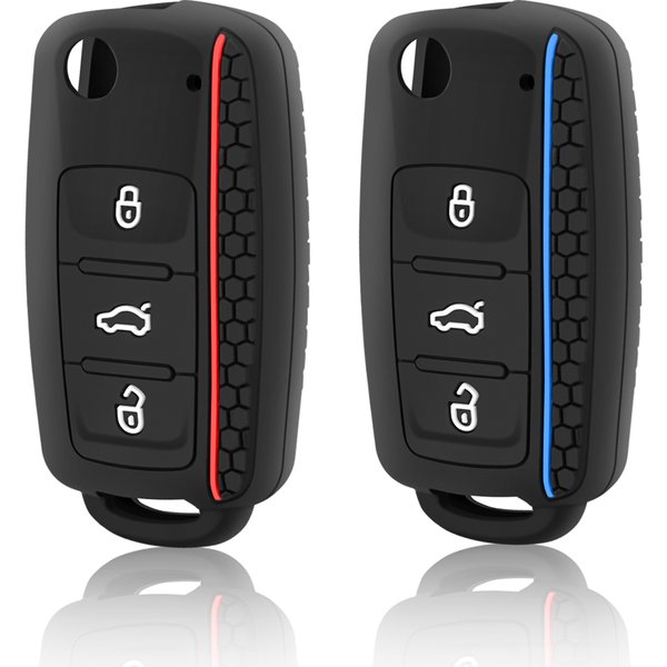 Coque en silicone pour clé à distance, coque pour clé à distance, compatible avec Skvocation Fabia Octavia, RosemValentine 1870, Altea Ibiza, VW Golf, Polo, Bora, Beetle