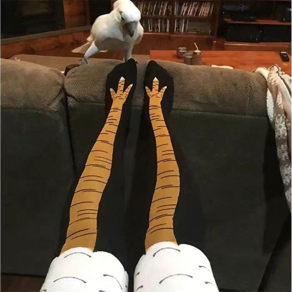 Women Chicken Paws Socks Anime Chicken Claw Long Socks Xmas Funny Gym Wearing Halloween Party Costumes Prop Fancy Home Dress