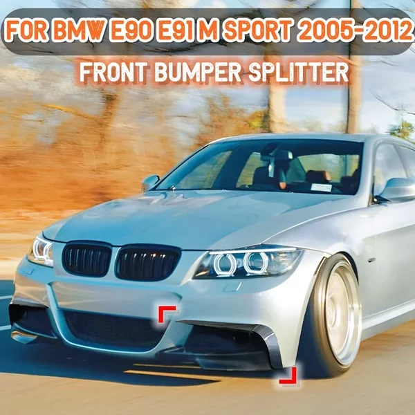 Lame de Pare-choc Avant Noire Brillante pour Voiture BMW Série 3 M dehors, Mathiateur, Pre-LCI, 2005-2008, 2009-2012, E90, E91