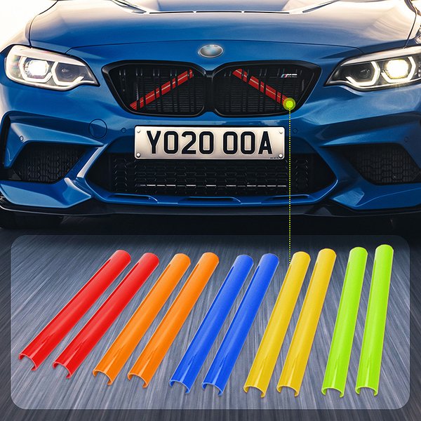 Autocollant de Sport pour calandre avant de voiture, 2 pièces, garniture du nez, barre d'entrée d'air, bande de ventilation pour BMW série F20 F21 F22 F23 F30 F31 F32 F33 1 2 3 4