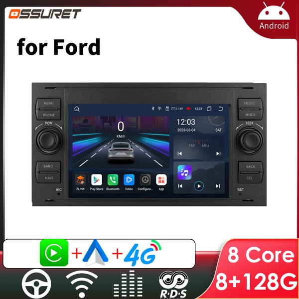 2-DIN-Android-Autoradio Multimedia für Ford Mondeo S-max Focus Kuga C MAX Galaxy Fiesta Transit Fusion Connect Kuga Carplay Scre