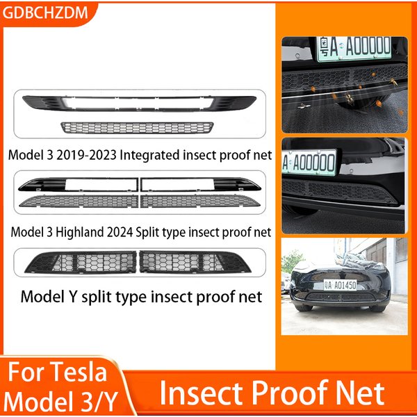 Für Tesla 2019-2024 Modell 3/Y Frontschürze Grill Mesh Lufteinlass Vent Abdeckung Grille Wachen Schutz Anti-insekten Net Zubehör